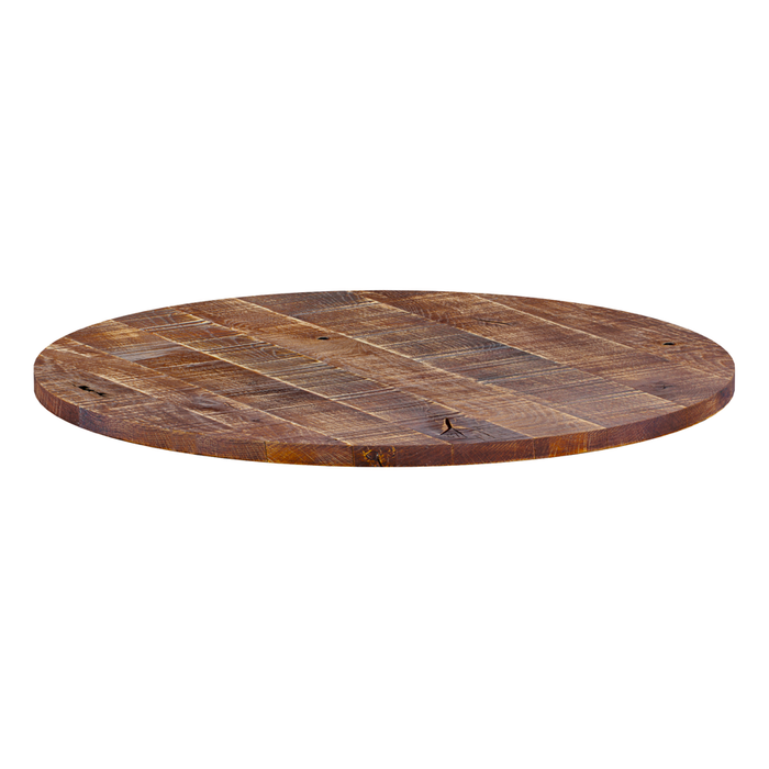 Rustic Solid Oak Table Top - 600Dia x23mm