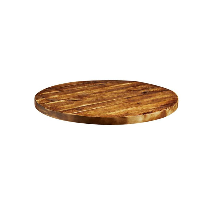 Rustic Aged Solid Wood Table Top - 750Dia x32mm