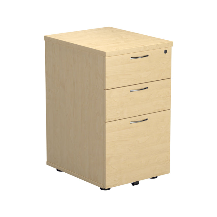 Wooden 3 Drawer Under Desk Pedestal - White