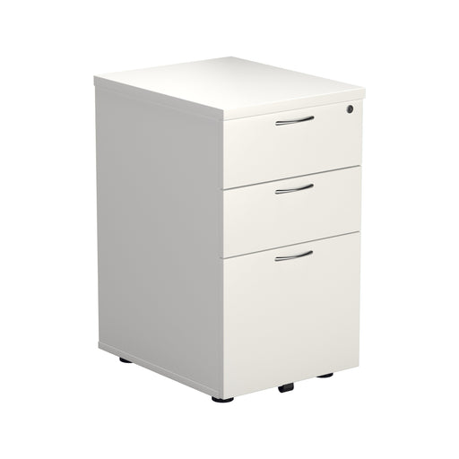 Wooden 3 Drawer Under Desk Pedestal - White