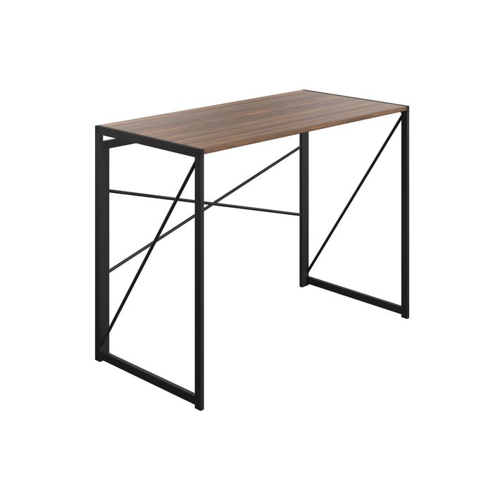 SOHO Home Working Desk with Square Leg and Cross Supports - Dark Walnut / Black