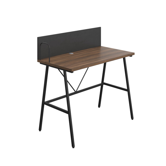 SOHO Home Working A-Frame Desk with Backboard - Dark Walnut / Black