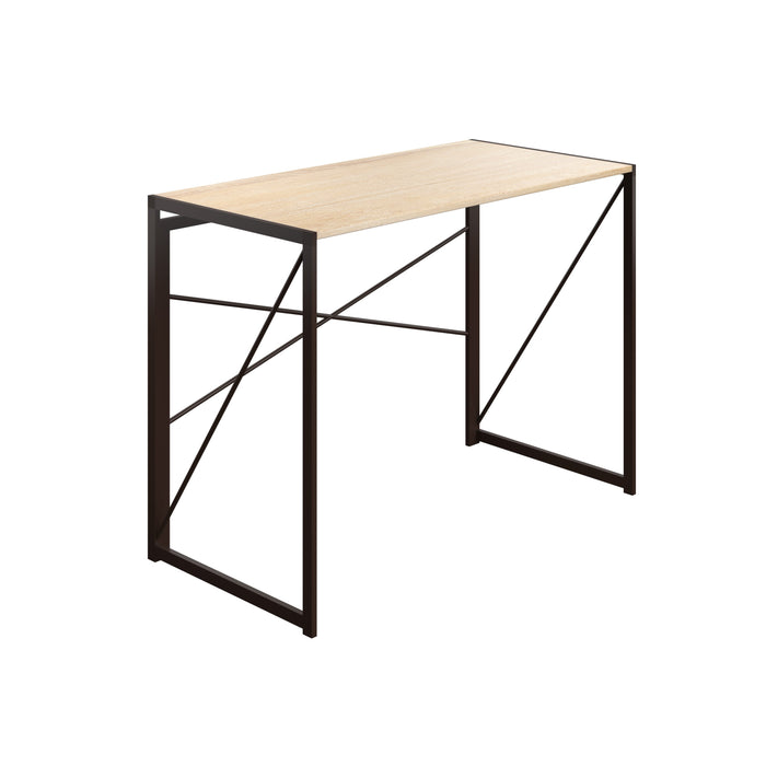 SOHO Home Working Desk with Square Leg and Cross Supports - Oak / Dark Brown