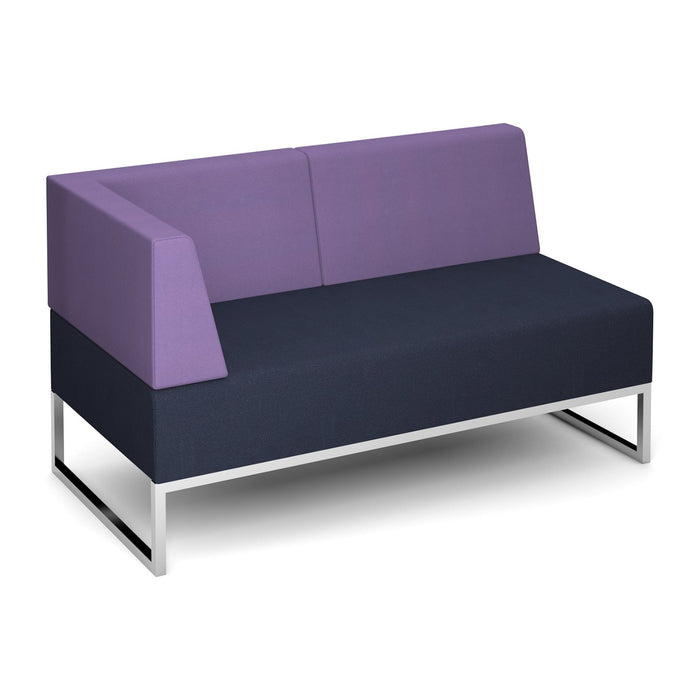 Nera Modular Soft Seating Double Bench With Back Right Arm