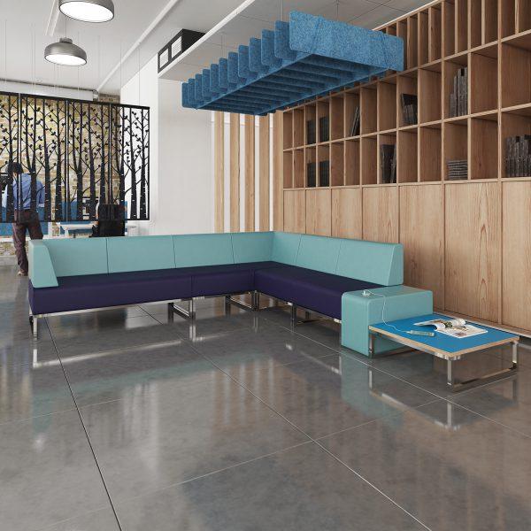 Nera Modular Soft Seating Double Bench Right Back and Arm
