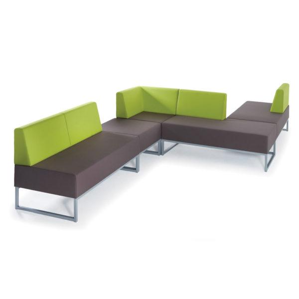 Nera Modular Soft Seating Double Bench With Left Back and Arm