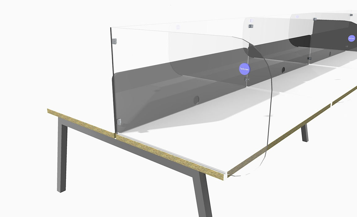 Clear Glass Desktop Screens - Express Delivery